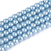 Baking Painted Pearlized Glass Pearl Round Bead Strands
