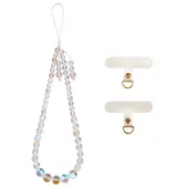 Round Synthetic Moonstone Beaded Mobile Straps