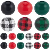 6 Styles Painted Natural Wood Beads