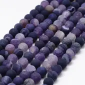 Frosted Natural Weathered Agate Beads Strands