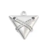 Brass Micro Pave Clear Cubic Zirconia Pendants