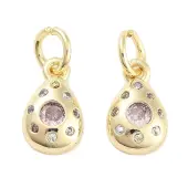 Brass Micro Pave Cubic Zirconia Charms