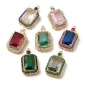 Brass with K9 Glass & Rhinestone Pendants