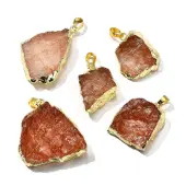 Raw Rough Natural Dyed Quartz Crystal Pendants