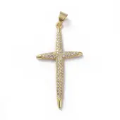 Brass Micro Pave Cubic Zirconia Pendants