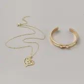 Brass Jewelry Set with Cubic Zirconia