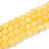 Natural Dyed Yellow Jade Gemstone Bead Strands