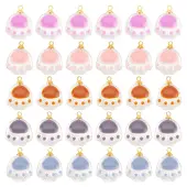 30pcs 5 colors Transparent Glass Pendants