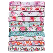 40 Yards 10 Styles Flat Flower Printed Polyester Elastic Cord