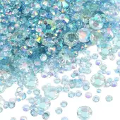 Electroplated Transparent Flat Back Resin Rhinestone Cabochons