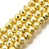 Electroplate Non-magnetic Synthetic Hematite Bead Strands
