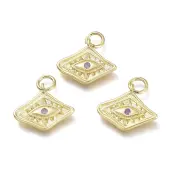 Brass Micro Pave Cubic Zirconia Pendants
