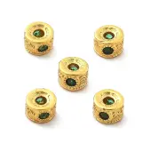 Brass Micro Pave Cubic Zirconia Beads