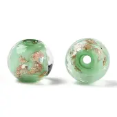 Luminous Handmade Gold Sand Lampwork Beads