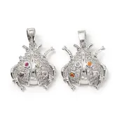 Brass Micro Pave Cubic Zirconia Pendants