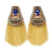 Iron with Rhinestone Tassel Epaulettes