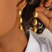 304 Stainless Steel Tassel Stud Earrings
