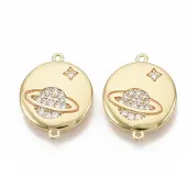 Brass Micro Pave Cubic Zirconia Links connectors