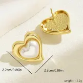 Vintage French Style Stainless Steel Stud Earrings for Women