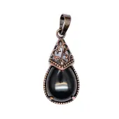 Retro Hollow Natural Obsidian  Pendants