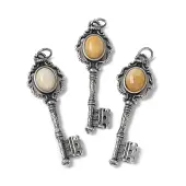 Key Brass Natural Topaz Jade Big Pendants
