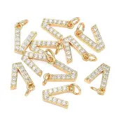 Brass Micro Pave Clear Cubic Zirconia Pendants