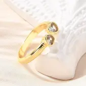 Brass Micro Pave Cubic Zirconia Cuff Rings for Women