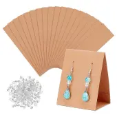 100Pcs 3D Triangle Kraft Paper Earring Display Cards