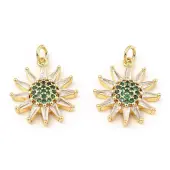 Rack Plating Brass Micro Pave Clear Cubic Zirconia Pendants