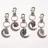 Natural Gemstone Pendant Keychain
