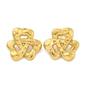 Flower Ion Plating(IP) 304 Stainless Steel Stud Earrings