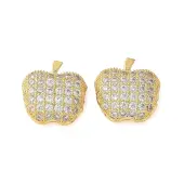 Brass Micro Pave Cubic Zirconia Charms