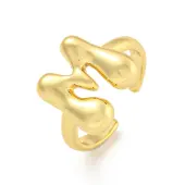 Brass Letter Open Cuff Rings for Women