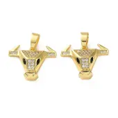 Brass Micro Pave Cubic Zirconia Pendants