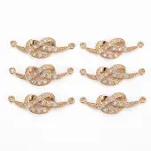Brass Micro Pave Cubic Zirconia Links Connectors