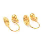 Brass Clip-on Earring Converters Findings