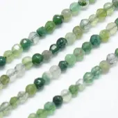 Natural Moss Agate Beads Strands