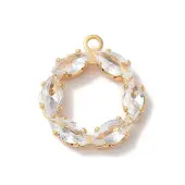 Brass Micro Pave Clear Cubic Zirconia Pendants