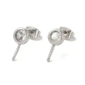 Brass Micro Pave Cubic Zirconia Studs Earrings Findings
