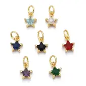 Brass Micro Pave Cubic Zirconia Pendants