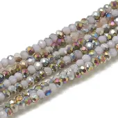 Electroplate Opaque Solid Color Glass Beads Strands