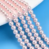Baking Painted Pearlized Glass Pearl Bead Strands