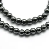 Grade AAA Magnetic Synthetic Hematite Round Bead Strands
