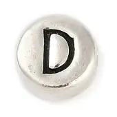925 Sterling Silver Flat Round with Letter Beads