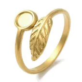 Ion Plating(IP) 304 Stainless Steel Leaf Cuff Ring Components