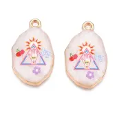 Printed Rack Plating Alloy Enamel Pendants
