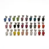 Polymer Clay Rhinestone Ball Stud Earrings