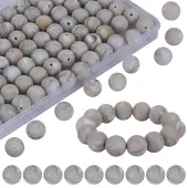 80Pcs Round Silicone Focal Beads