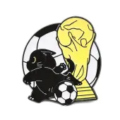 Cat with Football Sport Enamel Pins