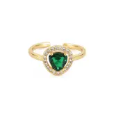 Cubic Zirconia Teardrop Open Cuff Ring